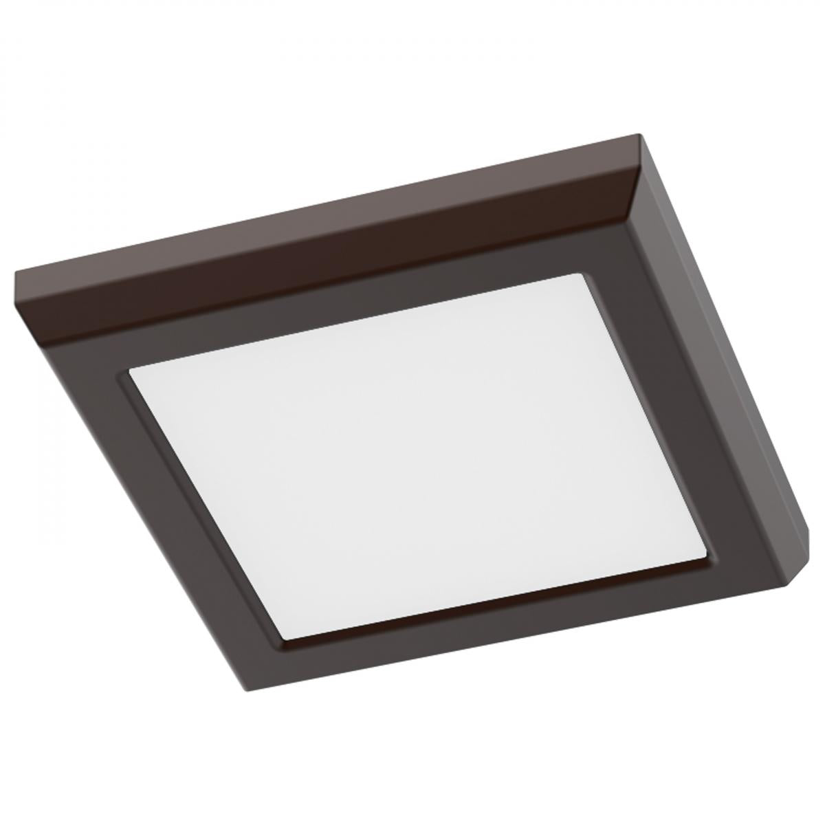 Nuvo 62-1906 5-in Square Blink Performer Fixture, Wattage 8W, Lumens 730 lm, Voltage 120V, Multi-Color Temperature, Bronze