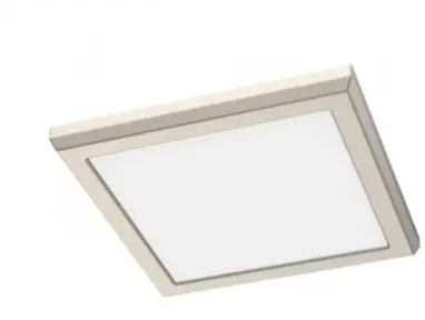 Nuvo 62-1917 7-in Square Blink Performer Fixture, Wattage 10W, Lumens 980 lm, Voltage 120V, Multi-Color Temperature, Nickel