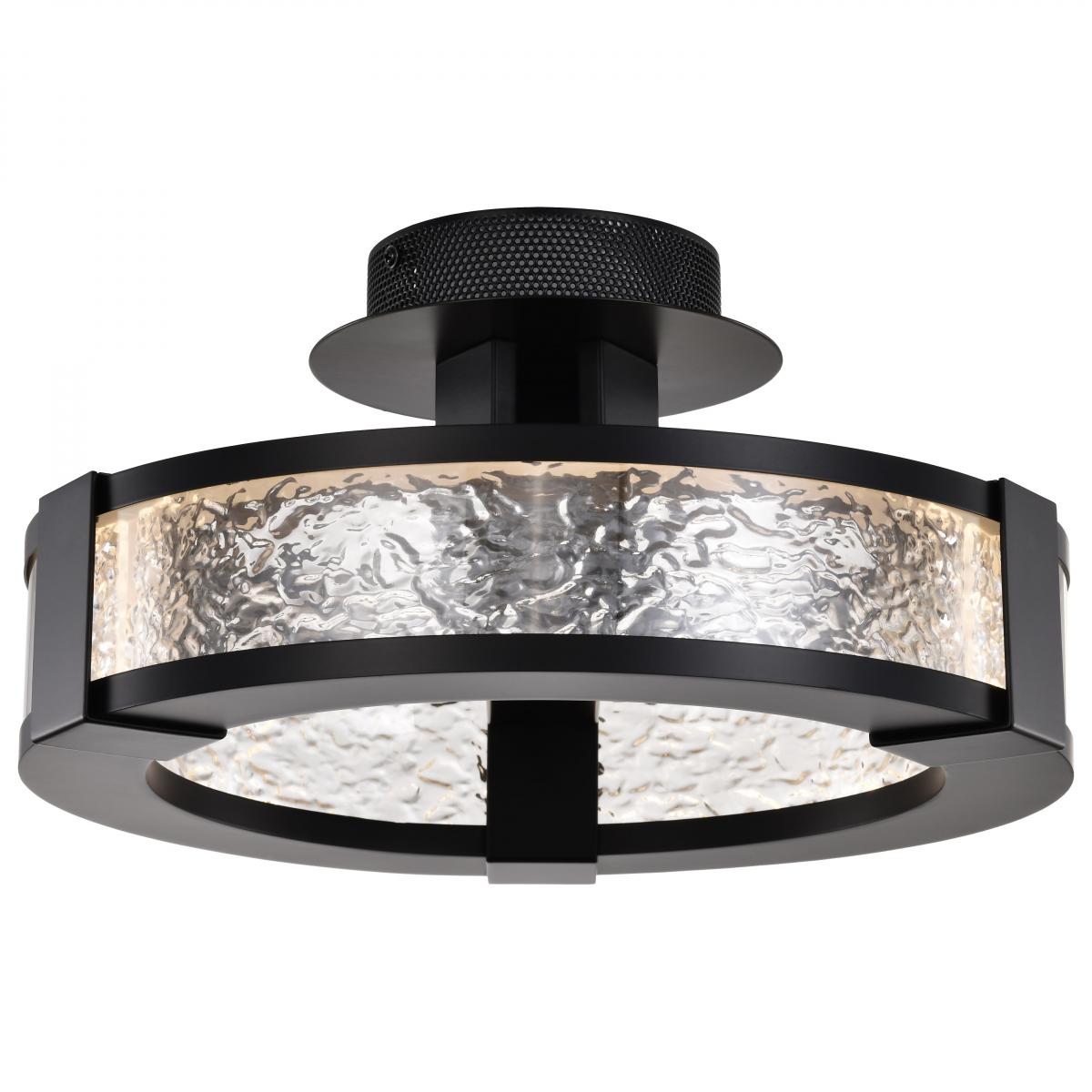 Nuvo 62-2001 LED Darrow 13" Semi-Flush Mount, 30 Watt, 120V-277V, Matte Black, Acrylic Panels
