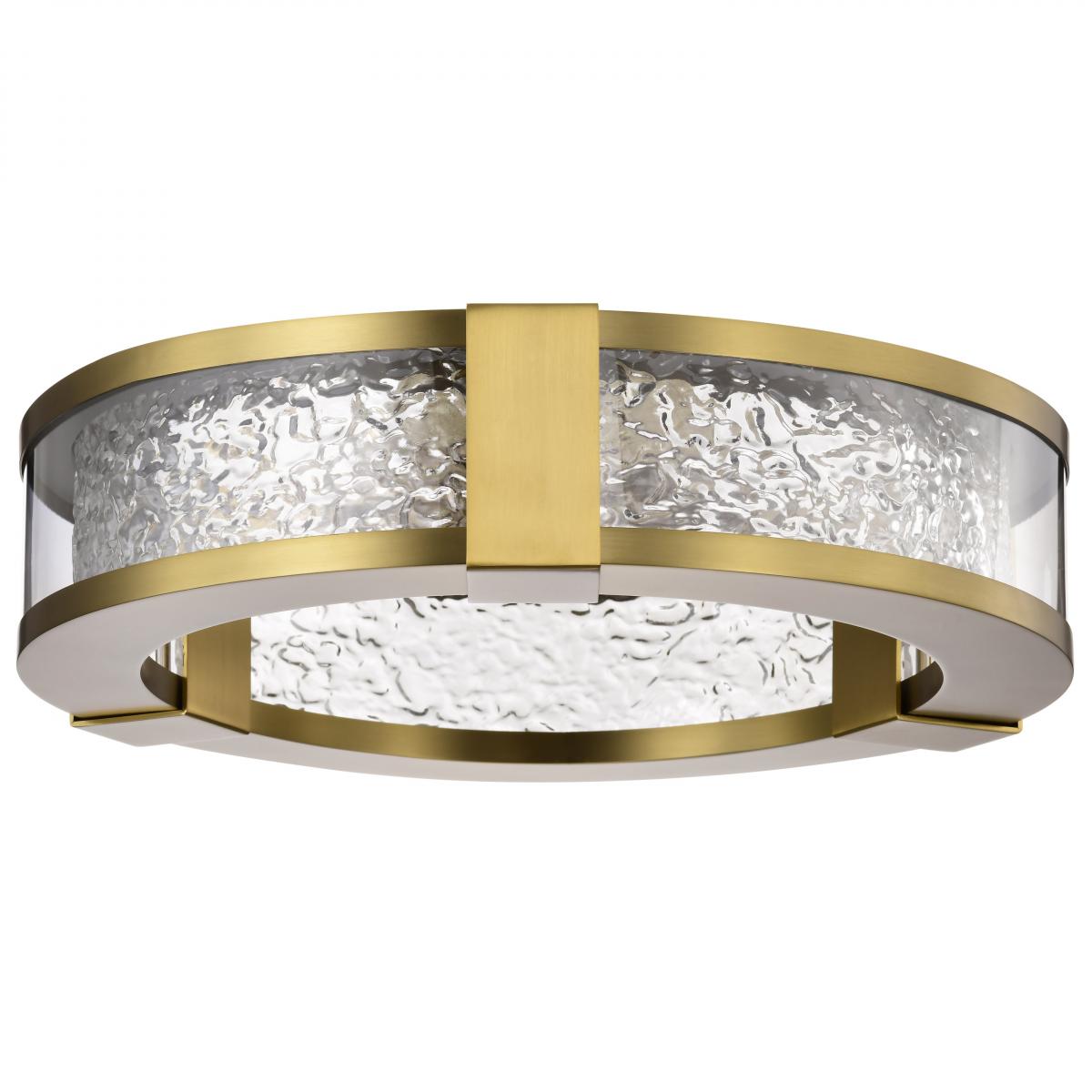 Nuvo 62-2012 LED Darrow 13" Flush Mount, 30 Watt, 120V-277V, Vintage Brass, Acrylic Panels