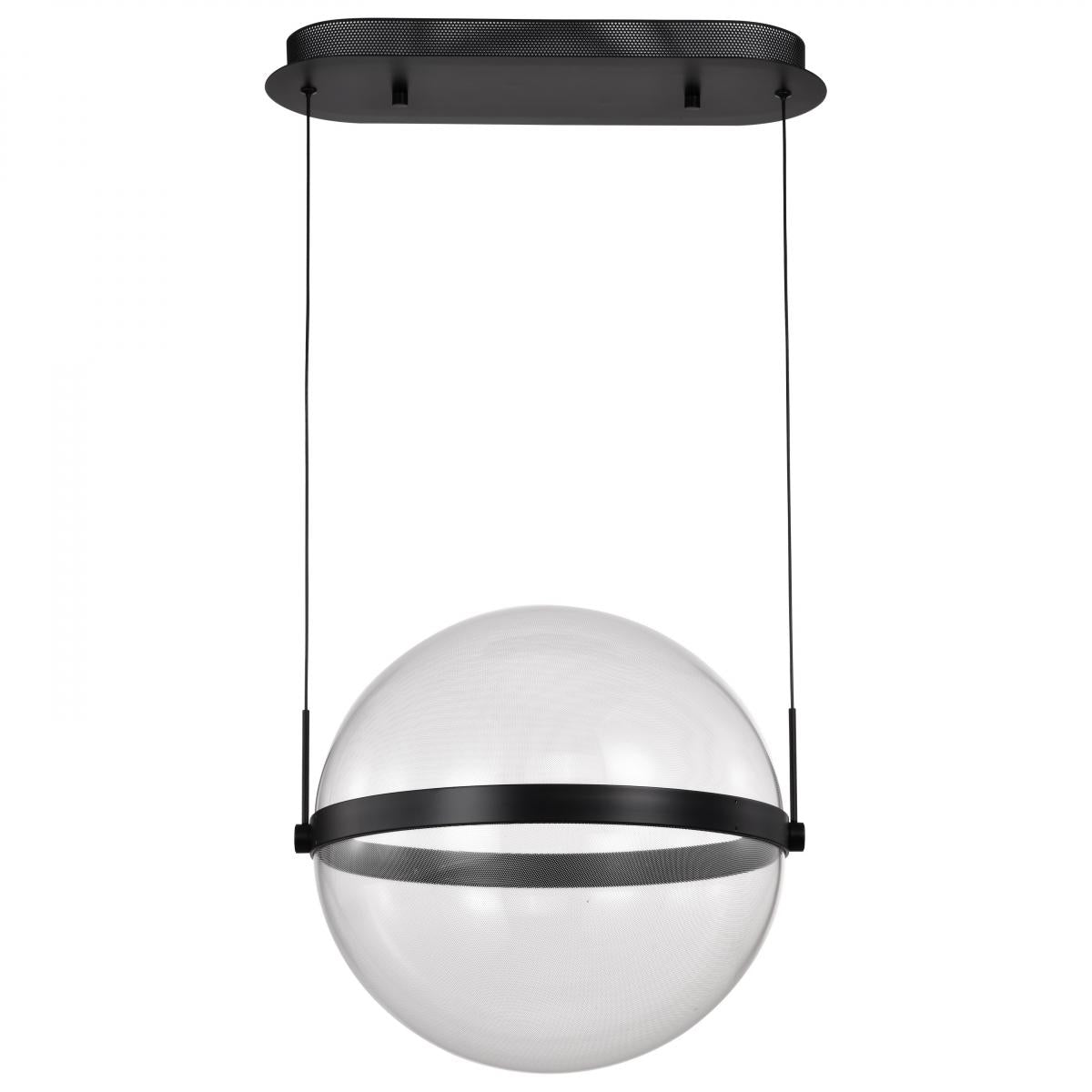 Nuvo 62-2033 LED Arvada 16" Pendant, 39 Watt, 120V, Matte Black, Silk Screened Acrylic Lens