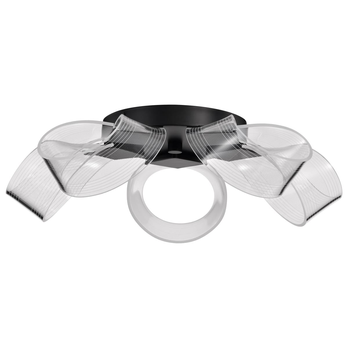 Nuvo 62-2035 LED Barnett 21" Flush Mount, 24 Watt, 120V, Matte Black, Silk Screened Acrylic Lens