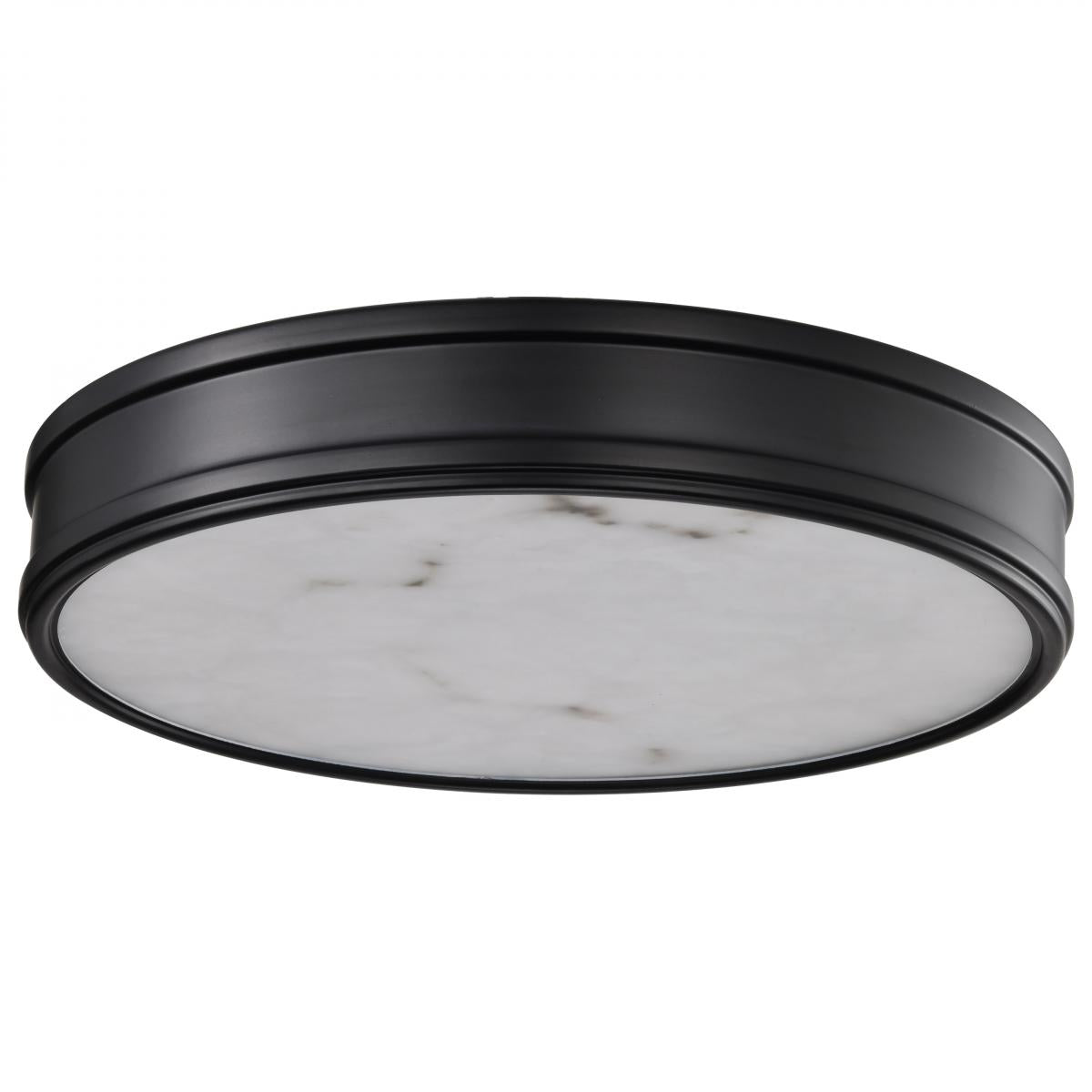 Nuvo 62-2101 Kendall 14" LED Flush Mount, 25W, CCT Selectable, Matte Black, Alabaster Glass, Dimmable