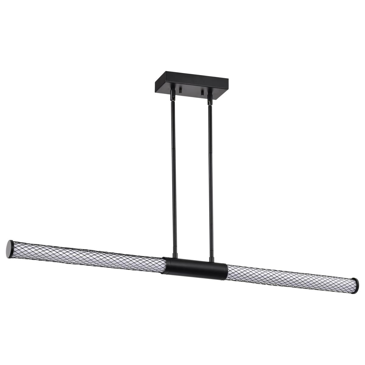 Nuvo 62-2132 Kingsport 44" LED Island Pendant, 38W, 3000K, Matte Black, Acrylic Lens, Dimmable