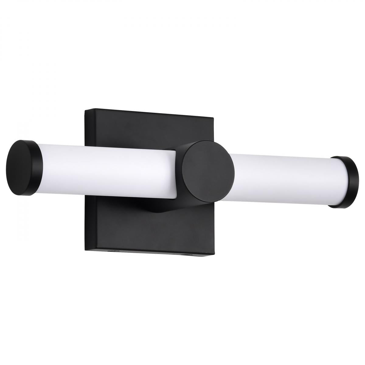 Nuvo 62-2201 Bowman 12" LED Vanity, 13W, 3000K, Matte Black, Acrylic Lens, Dimmable