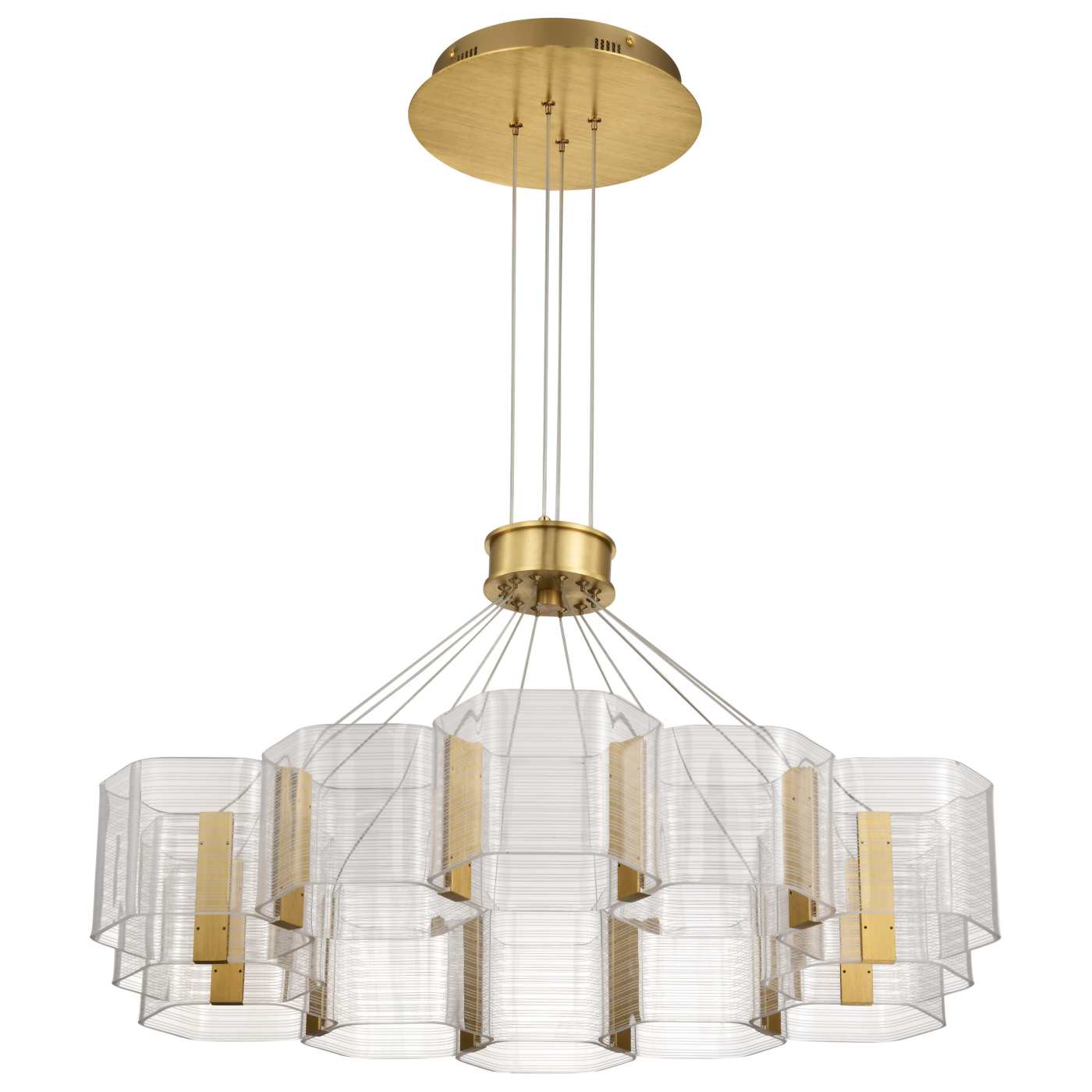 Nuvo 62-2404 Kenzo LED 34.25 inch Chandelier Ceiling Light - CCT: 3000K - Finish: Polished Anodized Bronze