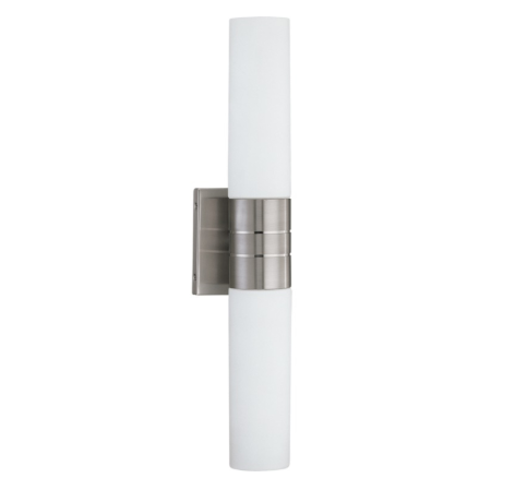 Nuvo 62-2936 Link LED Wall Sconce Light - 3000K - 120V - Brushed Nickel / White Glass Finish