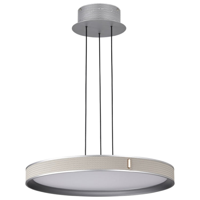 Nuvo 62-3021 Bandon LED Pendant, 20IN, Wattage 20W, Color Temperature 3000K, Gray with Off-White Wrap, Voltage 120-277V