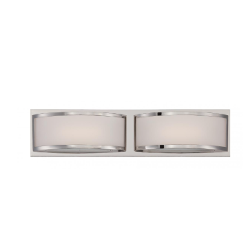 Nuvo 62-312 Mercer - (2) LED Wall Sconce with Frosted Glass - Polished Nickel Finish