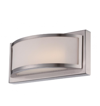 Nuvo 62-317 Mercer - (1) LED Wall Sconce with Frosted Glass - Brushed Nickel Finish