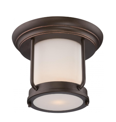 Nuvo 62-633 Bethany - LED Flush Mount with Satin White Glass - Mahogany Bronze Finish