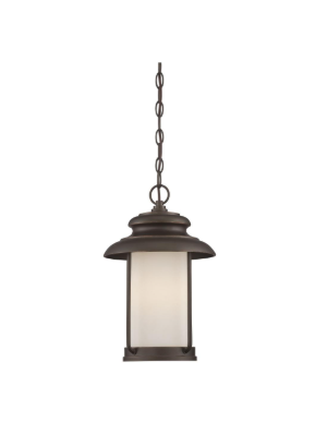 Nuvo 62-635 Bethany - LED Hanging Lantern with Satin White Glass - Mahogany Bronze Finish