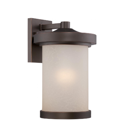 Nuvo 62-642 Diego - LED Large Wall Lantern with Satin Amber Glass - Mahogany Bronze Finish