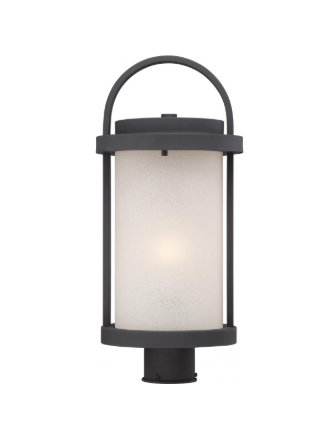 Nuvo 62-654 Willis - LED Post Lantern with Antique White Glass - Textured Black Finish
