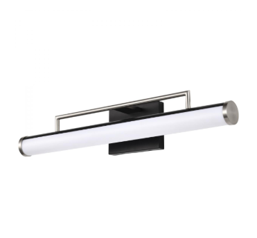 Nuvo 62-658 Solano LED Medium Vanity; Black and Brushed Nickel Finish; White Acrylic Lens