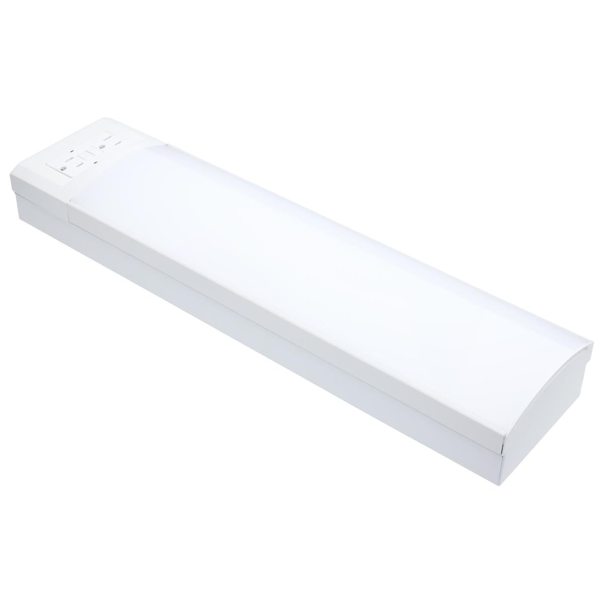 Nuvo 62-700 14W LED 18" Ceiling Wrap with Dual GFCI - 2700K-5000K Selectable CCT, cETLus Damp-Rated, Built-in 2KV Surge Protection