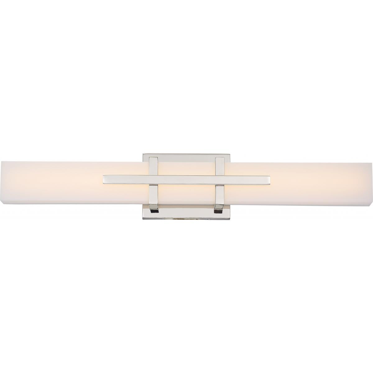 Nuvo 62-872 Grill 24" LED Wall Sconce, Polished Nickel, 26W, 3000K, 2080 Lumens, Dimmable, Damp Rated