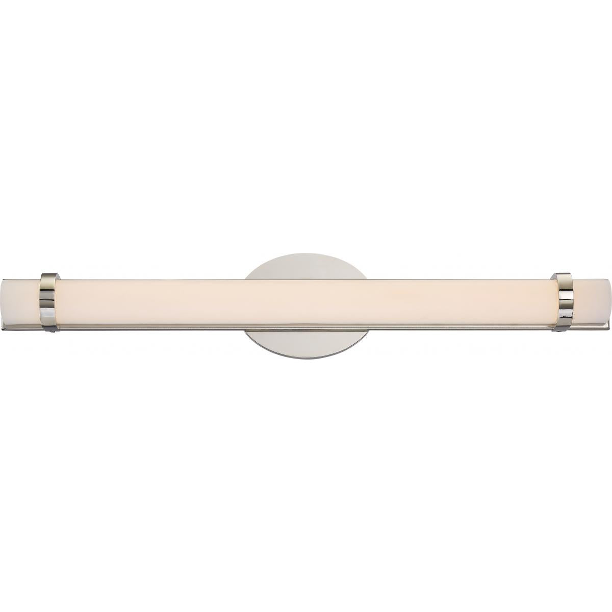 Nuvo 62-932 Slice 24" LED Wall Sconce, Polished Nickel, 3000K Warm White, Dimmable, Damp Rated