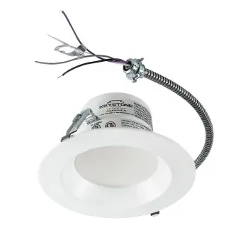 Keystone KT-RDLED18PS-6A-8CSE-VDIM 6in Circular Commercial Downlight, 80 CRI, Selectable Wattage, Voltage 120V-277V, Multi-Color Temperature