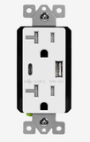 Enerlites 62001-1A1C5-W USB Wall Outlet, USB-C and USB-A, 5amps, Tamper-Resistant 20A Duplex Receptacles