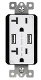 Enerlites 62001-TR2USB-CC-W 20A Dual USB Charger 4.8A W/ Tamper Resistant Duplex Receptacles, White Finish