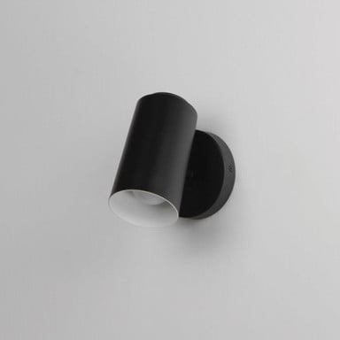 Maxim Lighting 62001NAB Cylinder Outdoor Wall Spot Light angled on wall
