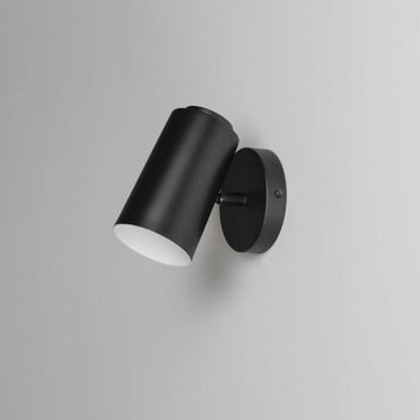 Maxim Lighting 62001NAB Cylinder Outdoor Wall Spot Light side profile on wall