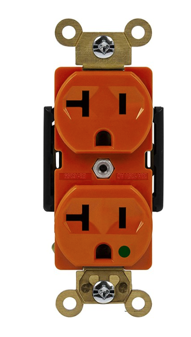 Enerlites 62020-O Hospital Grade 20A Receptacle, 6-15R, Orange Finish