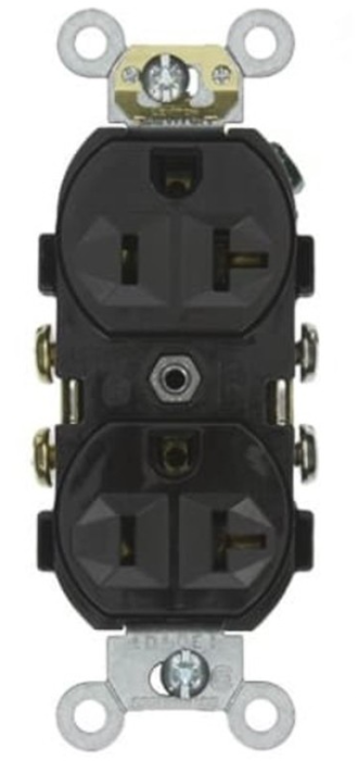 Enerlites 62040-BK Commercial Grade 20A Duplex Receptacle, Black Finish