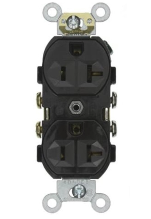 Enerlites 62040-TR-BK Commercial Grade 20A Tamper-Resistant Duplex Receptacle, 5-20R, Black Finish