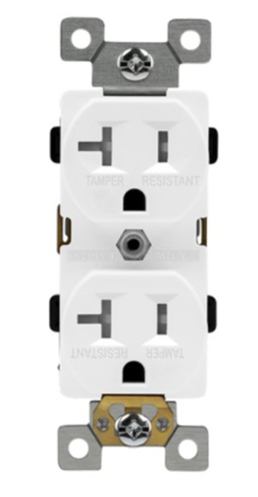 Enerlites 62040-TR-I Commercial Grade 20A Tamper-Resistant Duplex Receptacle, 5-20R, Ivory Finish