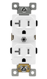 Enerlites 62040-TWR-W Commercial Grade 20A Tamper & Weather Resistant Duplex Receptacle, 5-20R, White Finish