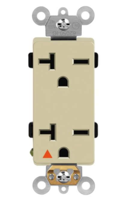 Enerlites 62050-IG-I Isolated Ground Decorator Duplex Receptacle, 6-20R, Ivory Finish
