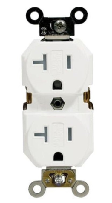 Enerlites 62060-TR-I 20A Tamper-Resistant Commercial Grade Decorator Duplex Receptacle, Ivory Finish
