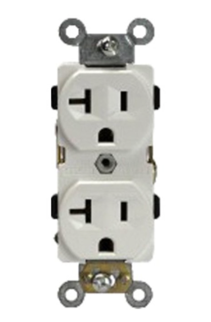 Enerlites 62080-I 20A Industrail Grade Heavy Duty 20A Duplex Receptacle, 5-20R, Ivory Finish