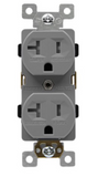 Enerlites 62080-TR-GY Industrail Grade Heavy Duty 20A Tamper-Resistant Duplex Receptacle, 5-20R, Gray Finish