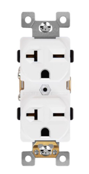 Enerlites 62081-I Industrial Grade Heavy Duty 15A Duplex Receptacle, 6-20R, Ivory Finish