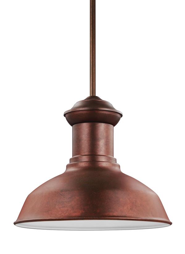 Generation Lighting Fredricksburg 13 inch weathered copper outdoor pendant ceiling light