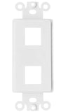 Enerlites 6262-W 2-Port Keystone RJ45 Adapter, Multimedia Insert for Decorator Wall Plate, White Finish