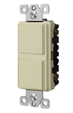 Enerlites 62835-LA 15A Commercial Decorator DBL Rocker Switch, 3W, 120/277V, Light Almond Finish