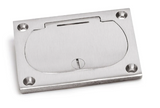 Lew Electric 6304-DFB-1-A Duplex Cover W/ Hinged Lid for 1100 Series Floor Boxes, Aluminum Finish