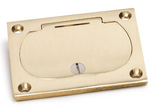 Lew Electric 6304-DFB-1-GFI Decora Cover W/ Hinged Lid For 1100 Series Floor Boxes, Brass Finish