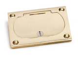 Lew Electric 6304-DFB-1 Duplex Cover W/ Hinged Lid for 1100 Series Floor Boxes, Aluminum Finish