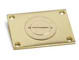 Lew Electric 6304-S-1 Power/Data Cover W/ 2-1 Combo Screw Plug For 1100 Series Floor Boxes, Brass Finish