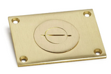 Lew Electric 6304-S-3/4 Power/Data Cover W/ Dual Screw Plug For 1100 Series Floor Boxes, Brass Finish