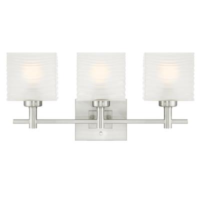 Westinghouse Lighting 6304000 Alexander 3 light brushed nickel bath vanity wall light