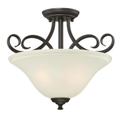 Westinghouse Lighting 6306500 Dunmore 2 Light Oil Rubbed Bronze Semi-Flush Mount Ceiling Light