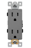 Enerlites 63150-TR-GY 15A Industrial Grade Heavy Duty 15A Decorator Tamper Resistant Receptacle, 5-15R, Gray Finish