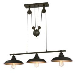 Westinghouse Lighting 6332500 Iron Hill 3 light oil rubbed bronze pulley pendant ceiling light