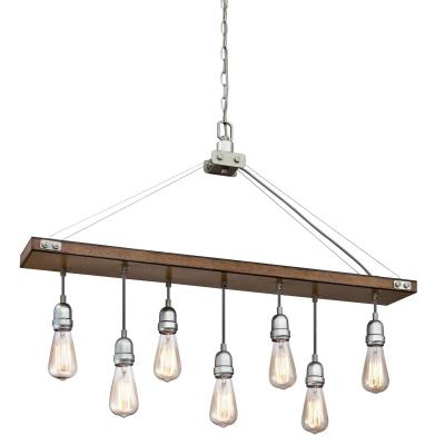Westinghouse Lighting 6351500 Elway 7 light barnwood and galvanized steel chandelier